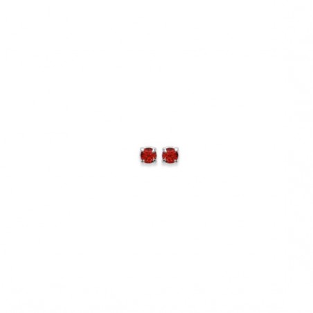 Boucles d'oreilles puces cristal rouge argent - 2 MM  - Bijouterie La Petite Française