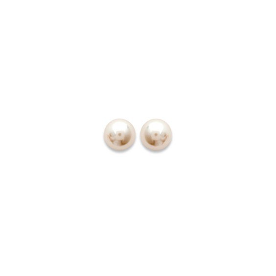 Boucles d'oreilles perle Majorque blanche plaqué or - 2 mm  - La Petite Française
