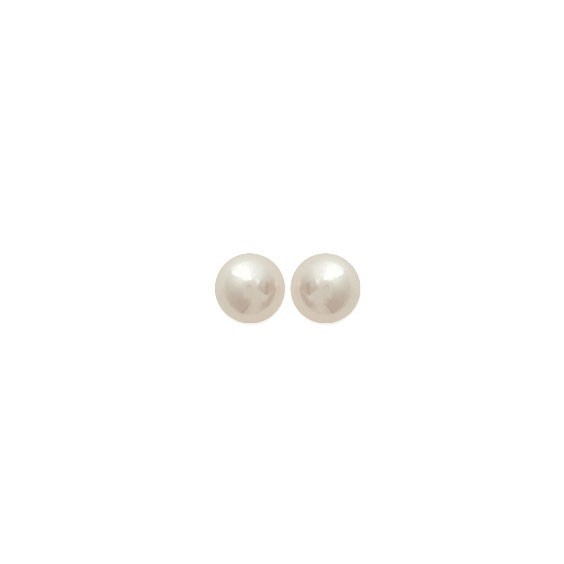Boucles d'oreilles perle blanche argent - 6 MM  - La Petite Française