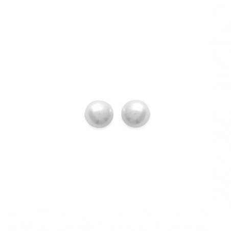 Boucles d'oreilles perle blanche argent - 8 MM  - Bijouterie La Petite Française
