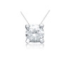 Collier fil transparent carré zirconium et argent  - Bijouterie La Petite Française