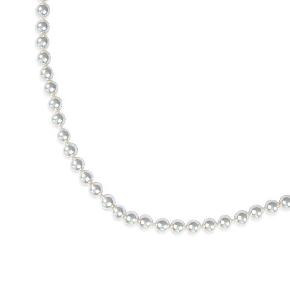 Collier de perles Majorque blanches plaqué or - 6 mm  - La Petite Française
