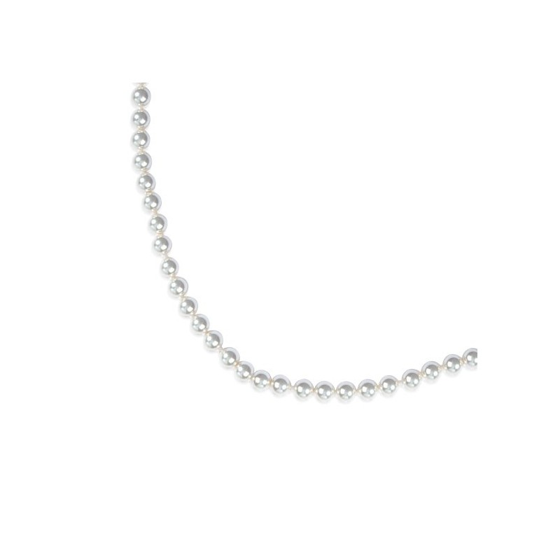 Collier de perles Majorque blanches plaqué or - 6 mm  - Bijouterie La Petite Française