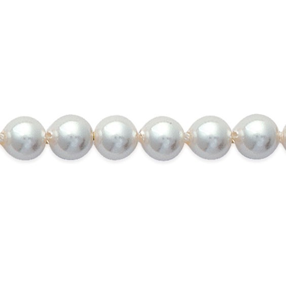Collier de perles Majorque blanches plaqué or - 6 mm  - Bijouterie La Petite Française