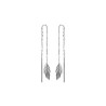 Boucles d'oreilles longues plume argent  - Bijouterie La Petite Française