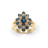 Bague marquise bleu plaqué or  - Bijouterie La Petite Française