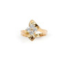 Bague marquise fleur blanche plaqué or  - Bijouterie La Petite Française