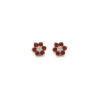 Boucles d'oreilles fleur rouge plaqué or  - Bijouterie La Petite Française