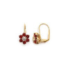Boucles d'oreilles brisures fleur rouge plaqué or  - Bijouterie La Petite Française