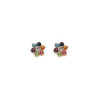 Boucles d'oreilles fleur multicolore plaqué or  - Bijouterie La Petite Française