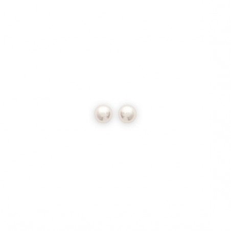 Boucles d'oreilles perle blanche plaqué or - 4 mm  - Bijouterie La Petite Française