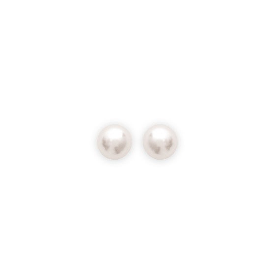 Boucles d'oreilles perle blanche plaqué or - 6 mm  - Bijouterie La Petite Française