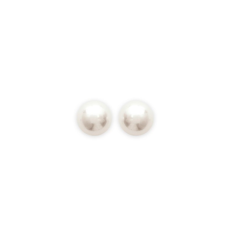 Boucles d'oreilles perle blanche plaqué or - 10 mm  - Bijouterie La Petite Française