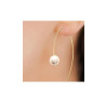 Boucles d'oreilles pendente perle plaqué or  - Bijouterie La Petite Française