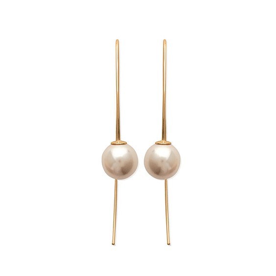 Boucles d'oreilles pendente perle plaqué or  - Bijouterie La Petite Française