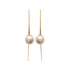 Boucles d'oreilles pendente perle plaqué or  - Bijouterie La Petite Française