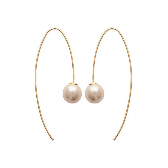 Boucles d'oreilles pendente perle plaqué or  - Bijouterie La Petite Française