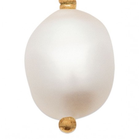 Boucles d'oreilles pendantes Salomé perle plaqué or  - Bijouterie La Petite Française