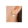Boucles d'oreilles pendantes Salomé perle plaqué or  - Bijouterie La Petite Française