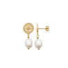 Boucles d'oreilles pendantes Salomé perle plaqué or  - Bijouterie La Petite Française