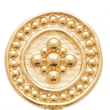 Boucles d'oreilles pendantes Salomé perle plaqué or  - Bijouterie La Petite Française