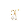 Boucles d'oreilles pendantes Tess perle plaqué or  - Bijouterie La Petite Française