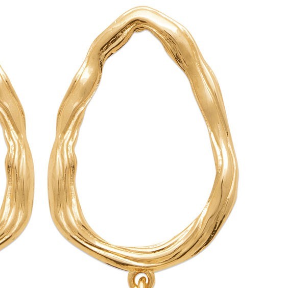 Boucles d'oreilles pendantes Tess perle plaqué or  - Bijouterie La Petite Française