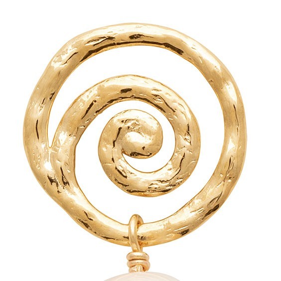 Boucles d'oreilles pendantes Apolline perle plaqué or  - Bijouterie La Petite Française