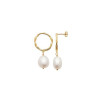 Boucles d'oreilles pendantes Mélyna perle plaqué or  - Bijouterie La Petite Française