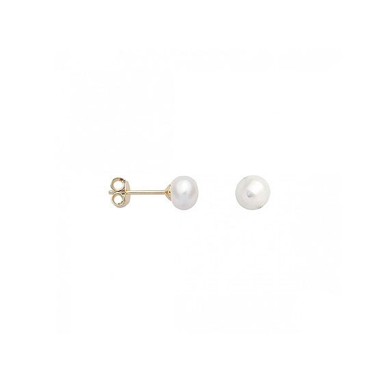 Boucles d'oreilles perle d'eau douce plaqué or - 6 mm  - La Petite Française
