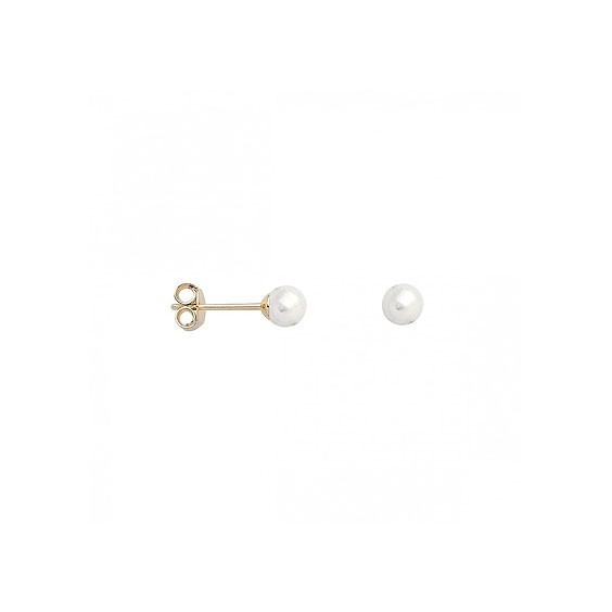 Boucles d'oreilles perle d'eau douce plaqué or - 4 mm  - Bijouterie La Petite Française