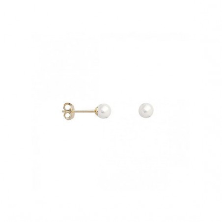 Boucles d'oreilles perle d'eau douce plaqué or - 4 mm  - Bijouterie La Petite Française