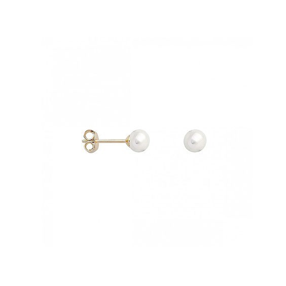 Boucles d'oreilles perle d'eau douce plaqué or - 5 mm  - Bijouterie La Petite Française