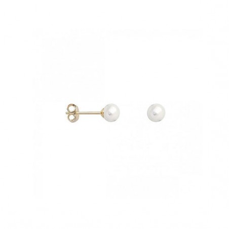 Boucles d'oreilles perle d'eau douce plaqué or - 5 mm  - Bijouterie La Petite Française