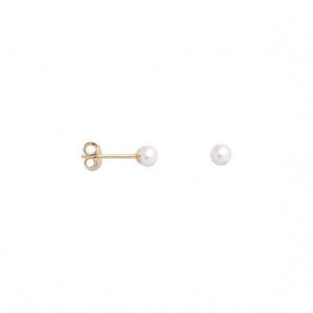 Boucles d'oreilles perle d'eau douce plaqué or - 3 mm  - Bijouterie La Petite Française
