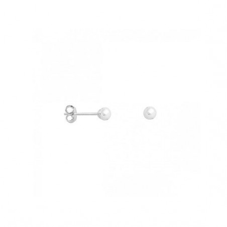 Boucles d'oreilles perle d'eau douce argent - 3 mm  - La Petite Française