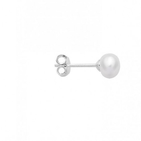 Boucles d'oreilles perle d'eau douce argent - 6 mm  - Bijouterie La Petite Française
