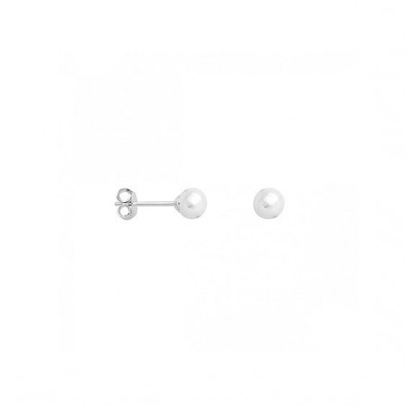 Boucles d'oreilles perle d'eau douce argent - 5 mm  - Bijouterie La Petite Française