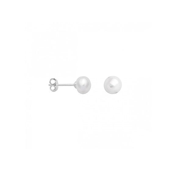 Boucles d'oreilles perle d'eau douce argent - 7 mm  - La Petite Française