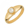 Bague coeur perle blanche plaqué or  - Bijouterie La Petite Française