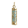 Pendentif Tiki Polynésien turquoise tendresse plaqué or - 23 MM  - Bijouterie La Petite Française