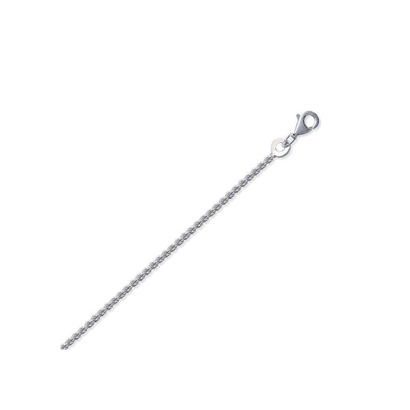 Chaîne corde argent 1.75 mm - 45 cm  - Bijouterie La Petite Française