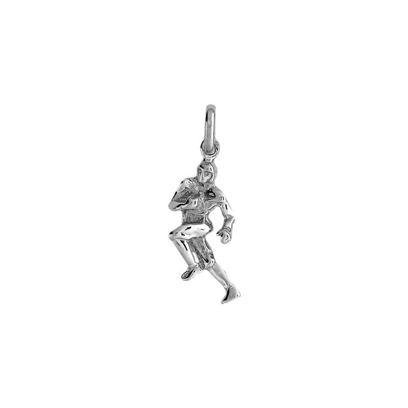 Pendentif rugbyman argent  - Bijouterie La Petite Française