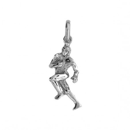 Pendentif rugbyman argent  - Bijouterie La Petite Française