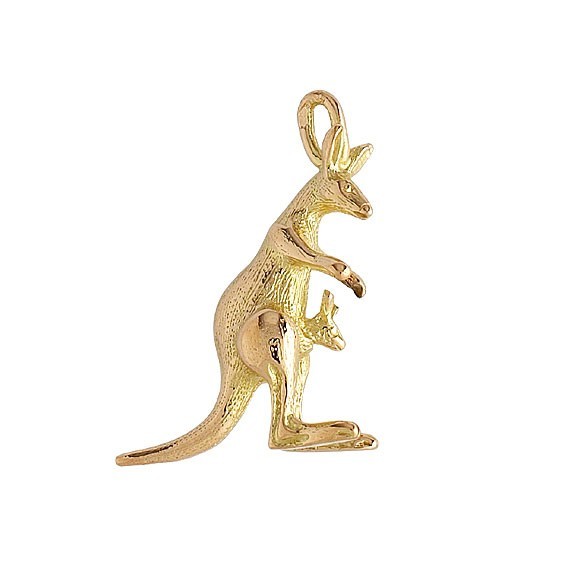 Pendentif kangourou et son petit Or 18 carats jaune  - Bijouterie La Petite Française