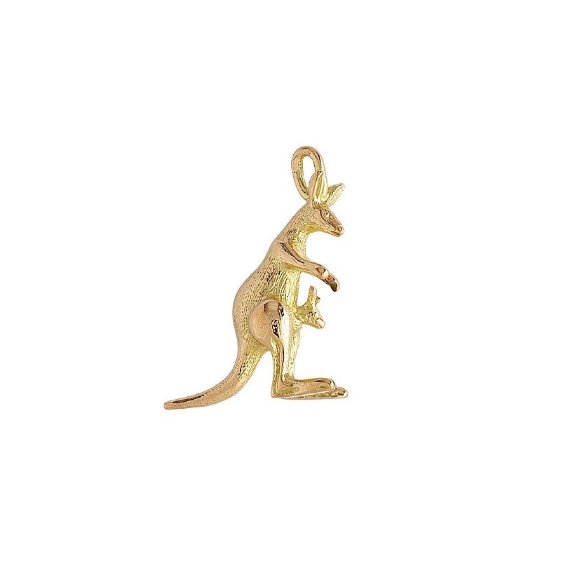 Pendentif kangourou et son petit Or 9 carats jaune  - Bijouterie La Petite Française