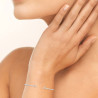 Bracelet jonc ouvert argent et quartz rose  - Bijouterie La Petite Française