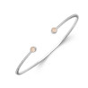 Bracelet jonc ouvert argent et quartz rose  - Bijouterie La Petite Française