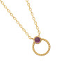 Collier anneau plaqué or et améthyste  - Bijouterie La Petite Française