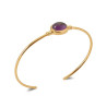 Bracelet Zélida  jonc plaqué or et améthyste  - Bijouterie La Petite Française